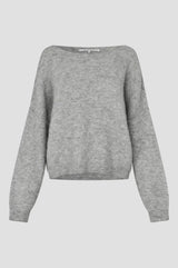 Pollenza Knit Pullover in Light Grey Melange - The Shoe Hive