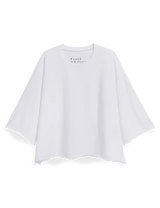 Presley Oversized Crop SS Tee in White - The Shoe Hive