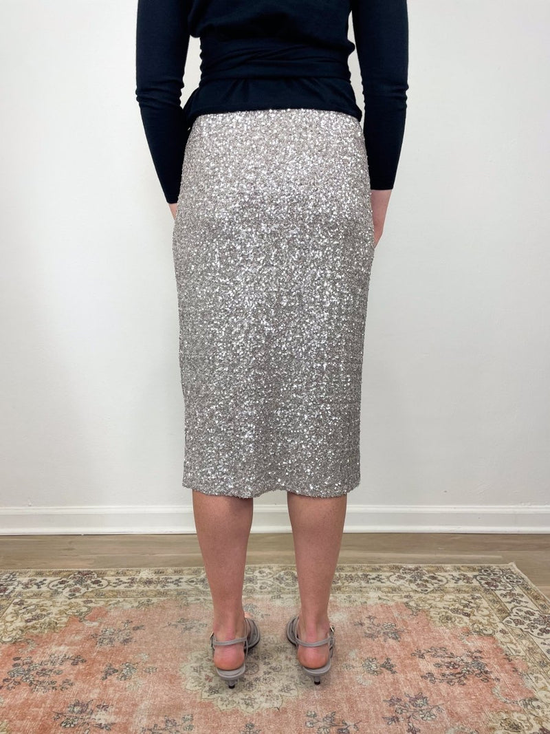 Pull On Skirt in Silver - The Shoe Hive