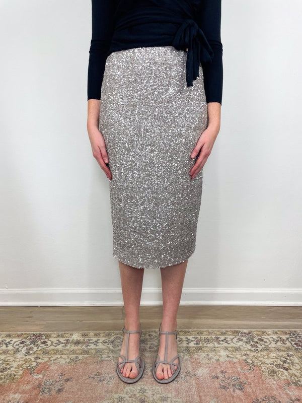 Pull On Skirt in Silver - The Shoe Hive