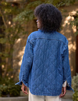 Quilted Eileen Denim Jacket in Vintage Stonewashed Indigo - The Shoe Hive