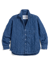 Quilted Eileen Denim Jacket in Vintage Stonewashed Indigo - The Shoe Hive