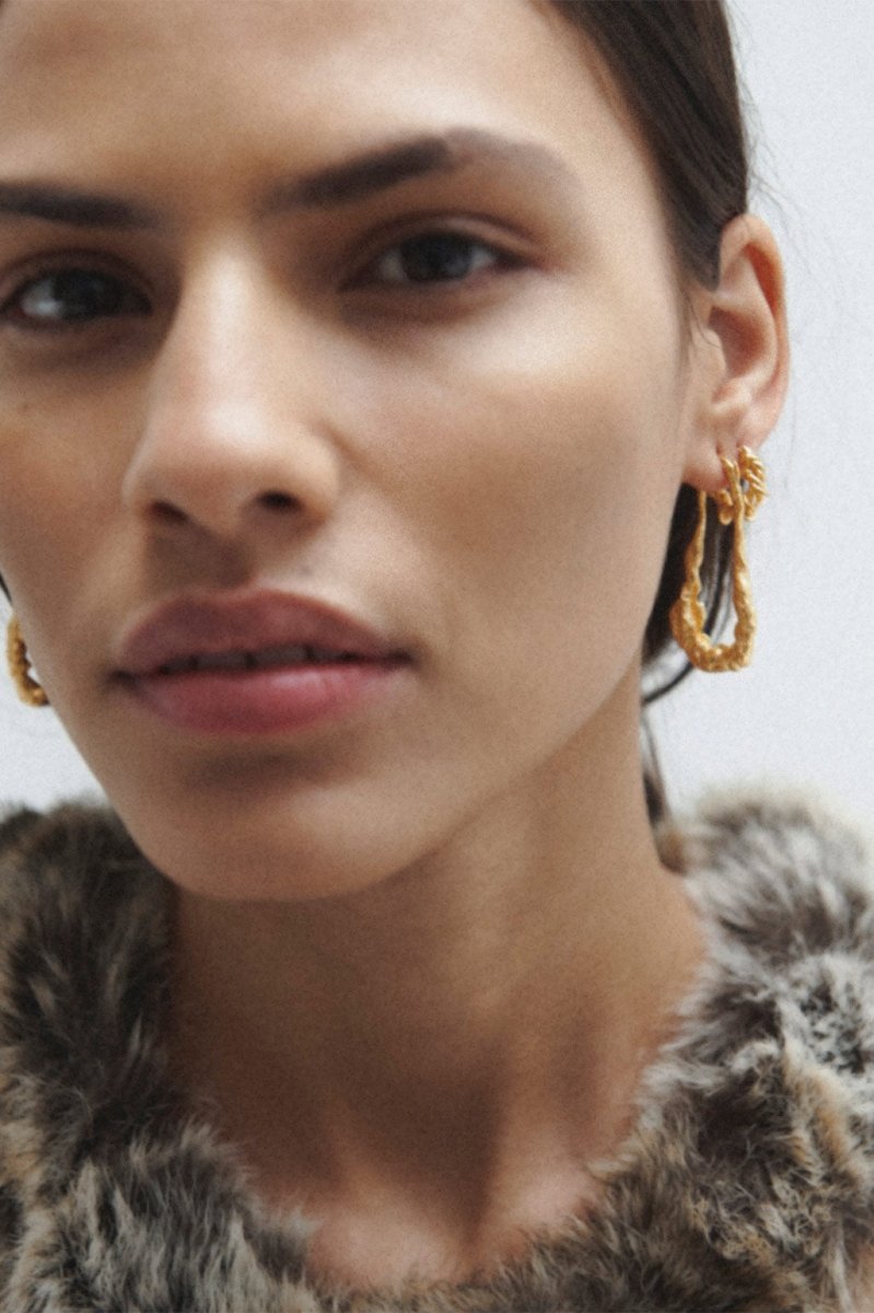 R2244 Recycled Silver 18ct Gold Plated Earrings - The Shoe Hive