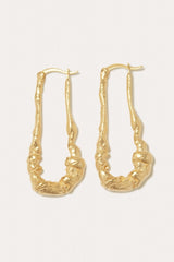 R2245 Brass w/Silver Post 18ct Gold Plated Earrings - The Shoe Hive