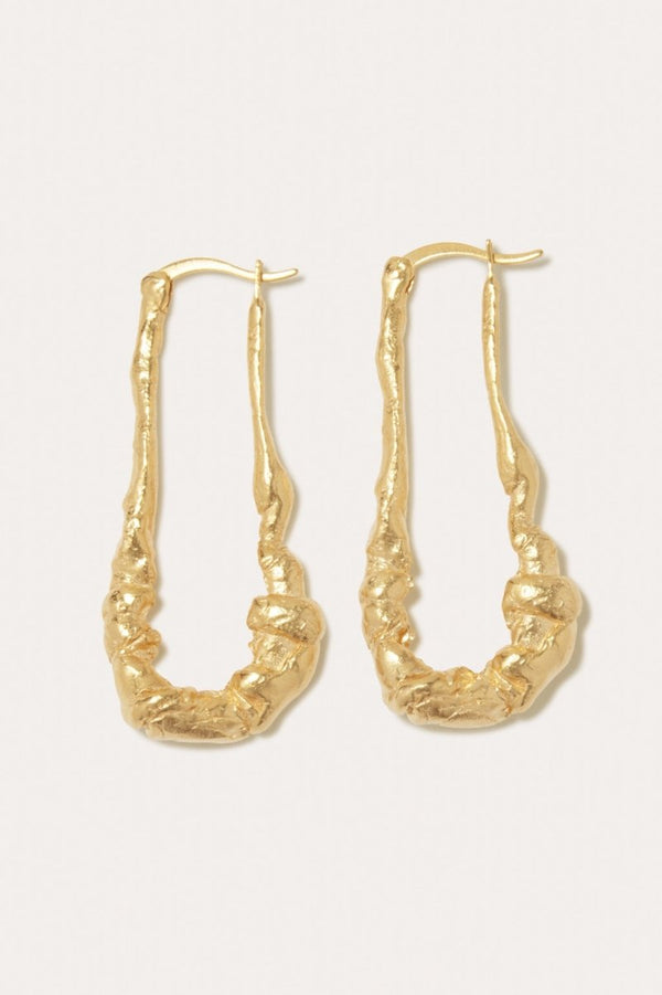 R2245 Brass w/Silver Post 18ct Gold Plated Earrings - The Shoe Hive