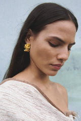 R2248 Small Recycled Silver 18ct Gold Plated Earrings - The Shoe Hive