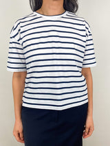 Rd Shirt in White/Navy Stripe - The Shoe Hive