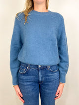 Rd-sweater 1/1 in Mountain Blue (75% Cashmere,25% Silk) - The Shoe Hive