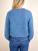 Rd-sweater 1/1 in Mountain Blue (75% Cashmere,25% Silk) - The Shoe Hive