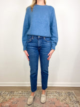 Rd-sweater 1/1 in Mountain Blue (75% Cashmere,25% Silk) - The Shoe Hive