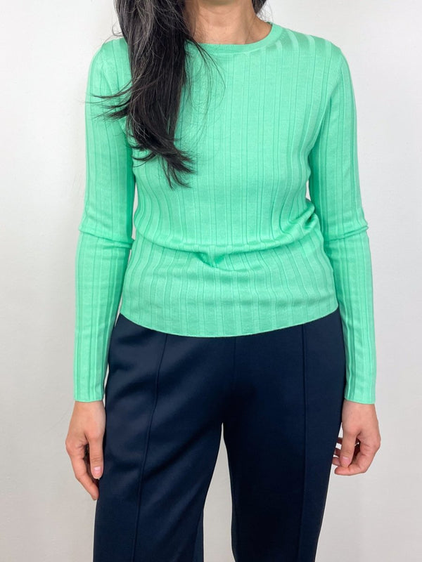 Rd Sweater Ribbed Long Sleeve in Mint Green - The Shoe Hive