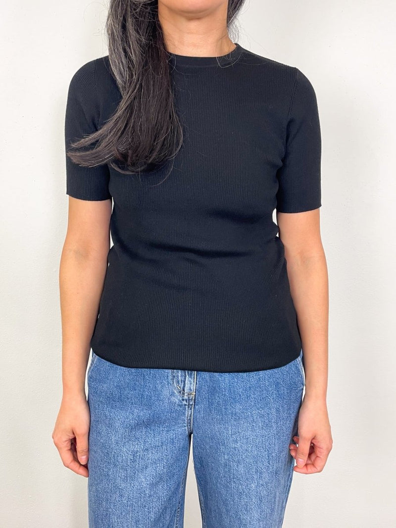 Rd Sweater Short Sleeve in Black - The Shoe Hive