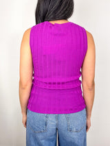 Rd Top Ribbed Sleeveless in Raspberry - The Shoe Hive