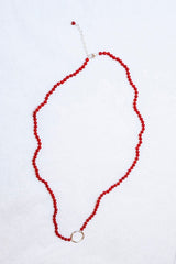 Red Coral Sunny Holder Necklace in Silver - The Shoe Hive