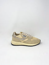 Reelwind Low Sneakers in Nylon/Suede/Leather Ecru and Platinum - The Shoe Hive