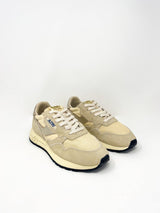 Reelwind Low Sneakers in Nylon/Suede/Leather Ecru and Platinum - The Shoe Hive