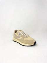 Reelwind Low Sneakers in Nylon/Suede/Leather Ecru and Platinum - The Shoe Hive