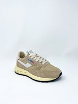 Reelwind Low Sneakers in Pepper and White Cracked Leather Nylon - The Shoe Hive