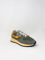 Reelwind Low Sneakers in Suede & Nylon Green/Orange - The Shoe Hive