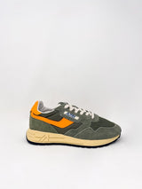 Reelwind Low Sneakers in Suede & Nylon Green/Orange - The Shoe Hive