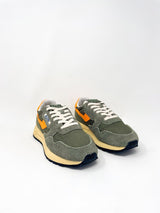 Reelwind Low Sneakers in Suede & Nylon Green/Orange - The Shoe Hive