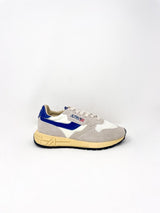 Reelwind Low Sneakers in White and Limoges Nylon and Suede - The Shoe Hive