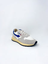 Reelwind Low Sneakers in White and Limoges Nylon and Suede - The Shoe Hive