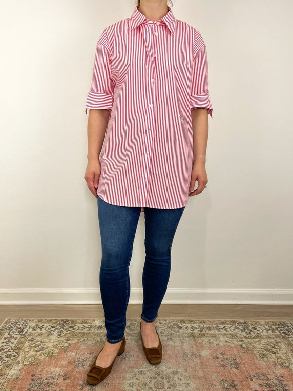 Relaxed Fitted Shirt in Hibiscus - The Shoe Hive