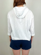 Relaxed Hoodie in White - The Shoe Hive