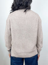 Relaxed Side Vent Cardigan in Wheat - The Shoe Hive