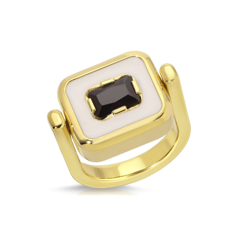 Reversible Luck Snapback Ring Black/White - The Shoe Hive