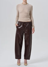 Rework Pull On Pant in Burgundy Recycled Leather - The Shoe Hive