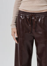 Rework Pull On Pant in Burgundy Recycled Leather - The Shoe Hive
