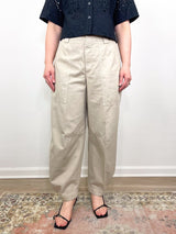 Rhannon Barrel Pants in Soft Beige - The Shoe Hive