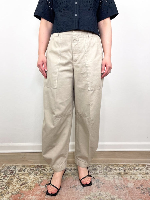 Rhannon Barrel Pants in Soft Beige - The Shoe Hive