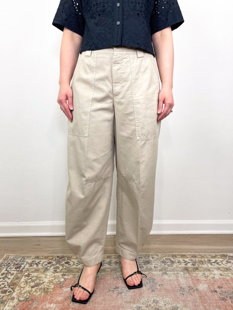 Rhannon Barrel Pants in Soft Beige - The Shoe Hive