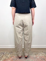 Rhannon Barrel Pants in Soft Beige - The Shoe Hive