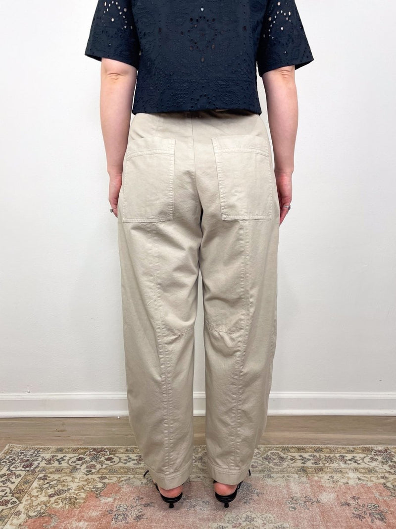 Rhannon Barrel Pants in Soft Beige - The Shoe Hive