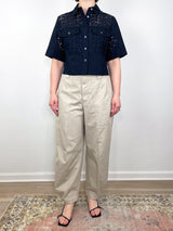 Rhannon Barrel Pants in Soft Beige - The Shoe Hive