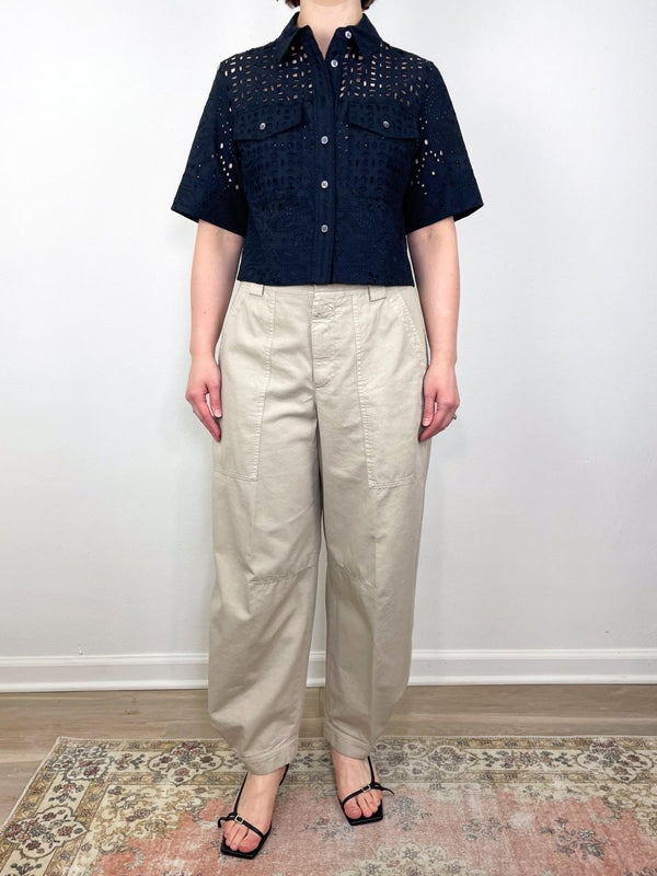 Rhannon Barrel Pants in Soft Beige - The Shoe Hive