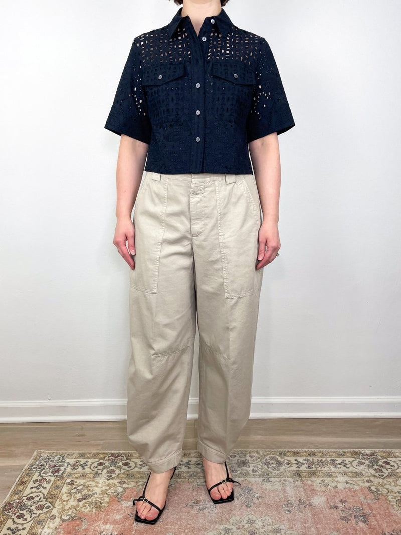 Rhannon Barrel Pants in Soft Beige - The Shoe Hive