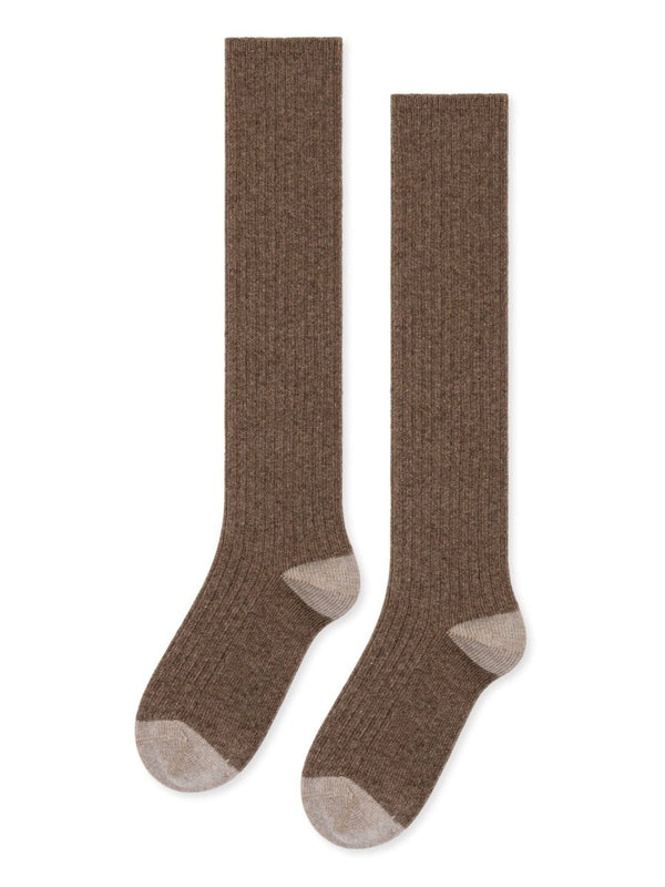 Rib Cashmere Knee Hi in Lama - The Shoe Hive