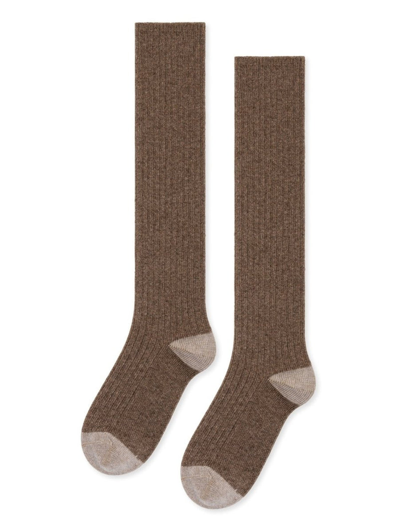 Rib Cashmere Knee Hi in Lama - The Shoe Hive