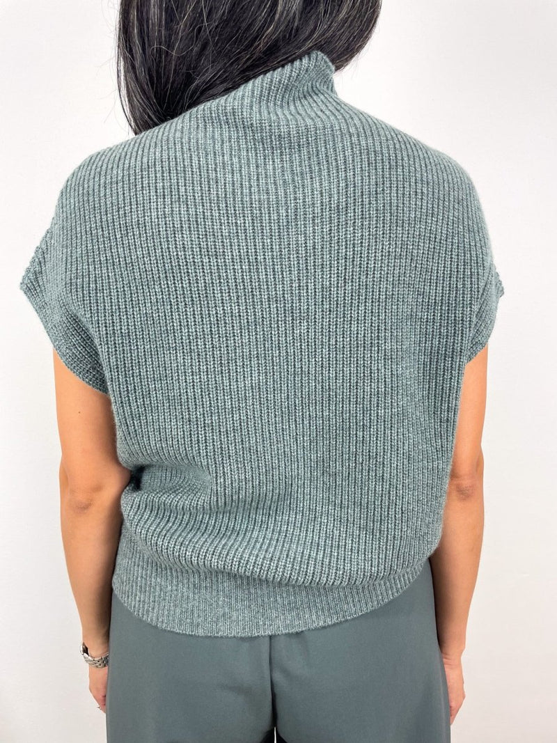 Ribbed Funnel Neck Sweater in Heron - The Shoe Hive