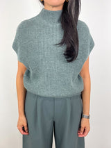 Ribbed Funnel Neck Sweater in Heron - The Shoe Hive