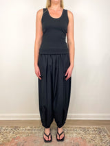 Ribbed T Racerback Tank in Black - The Shoe Hive