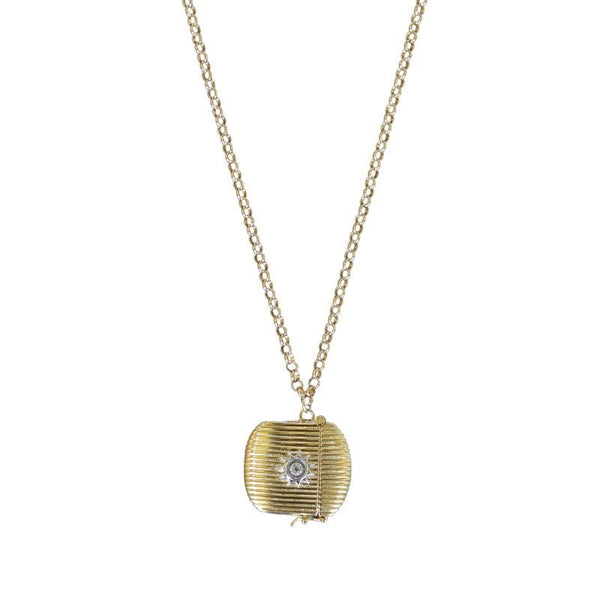 Ribbed Vesta Case Necklace 22" in Gold - The Shoe Hive