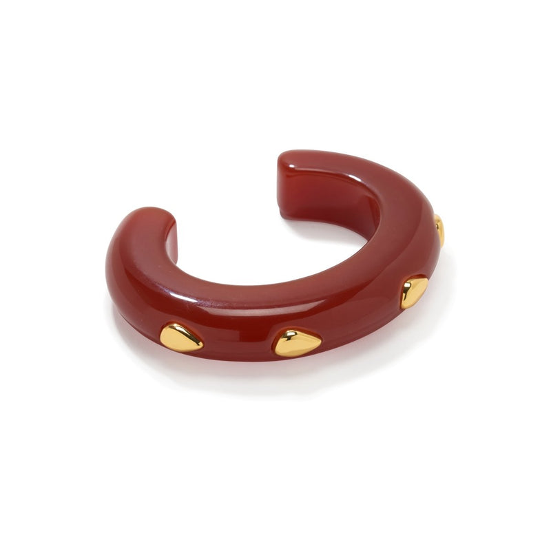 Ridge Cuff in Umber & Gold Stud - The Shoe Hive