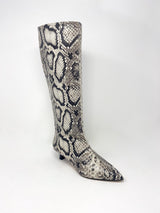 Robyn in B&W Embossed Snake - The Shoe Hive