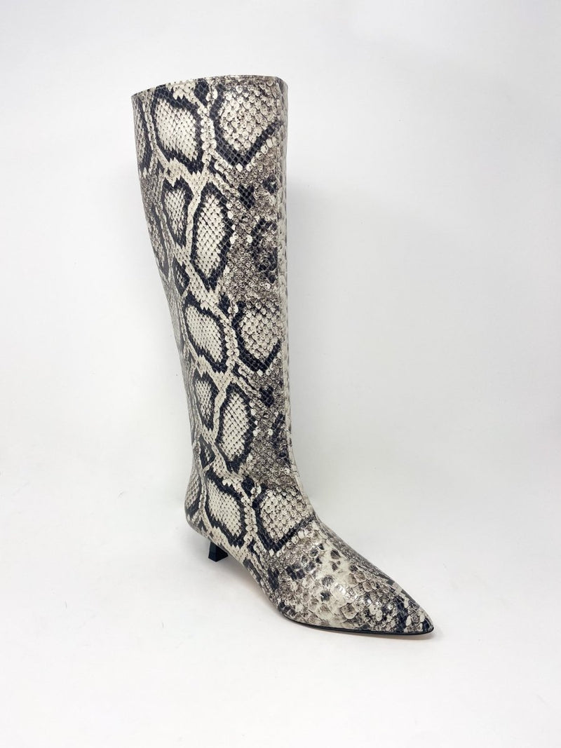 Robyn in B&W Embossed Snake - The Shoe Hive